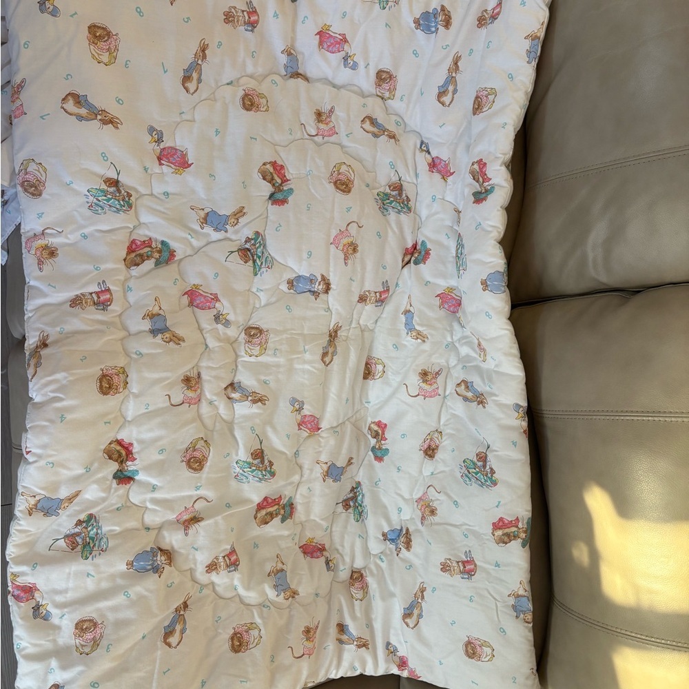 Vintage Beatrix Potter Quiltex Baby Quilt, crib sheet, crib ruffle rare 90’s Y2K - Picture 5 of 16